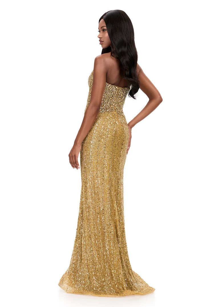 Ashley Lauren 12273 - Strapless Sparkle Beaded Prom Gown