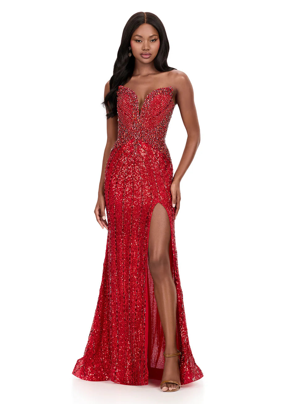 Ashley Lauren 12273 - Strapless Sparkle Beaded Prom Gown