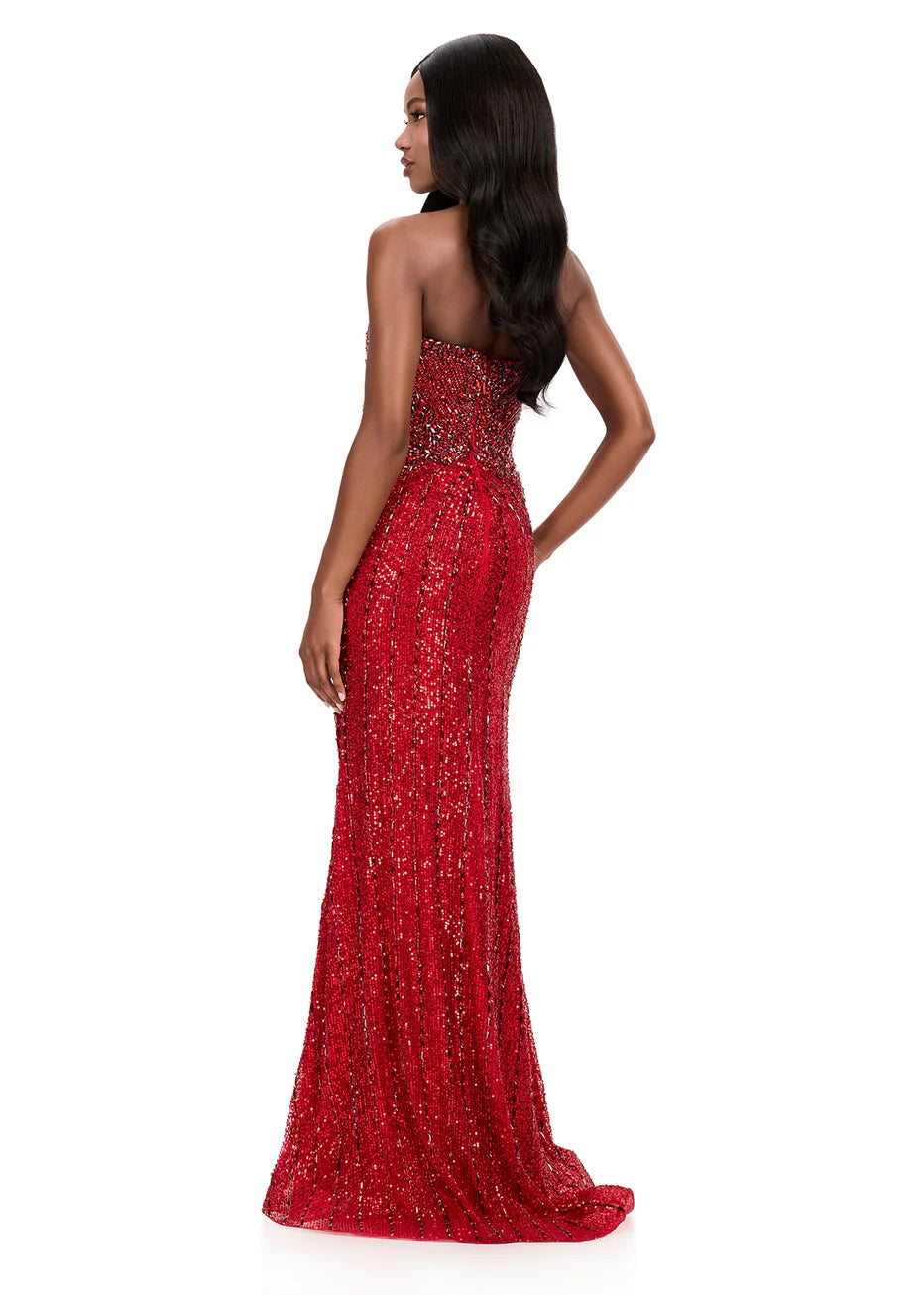 Ashley Lauren 12273 - Strapless Sparkle Beaded Prom Gown