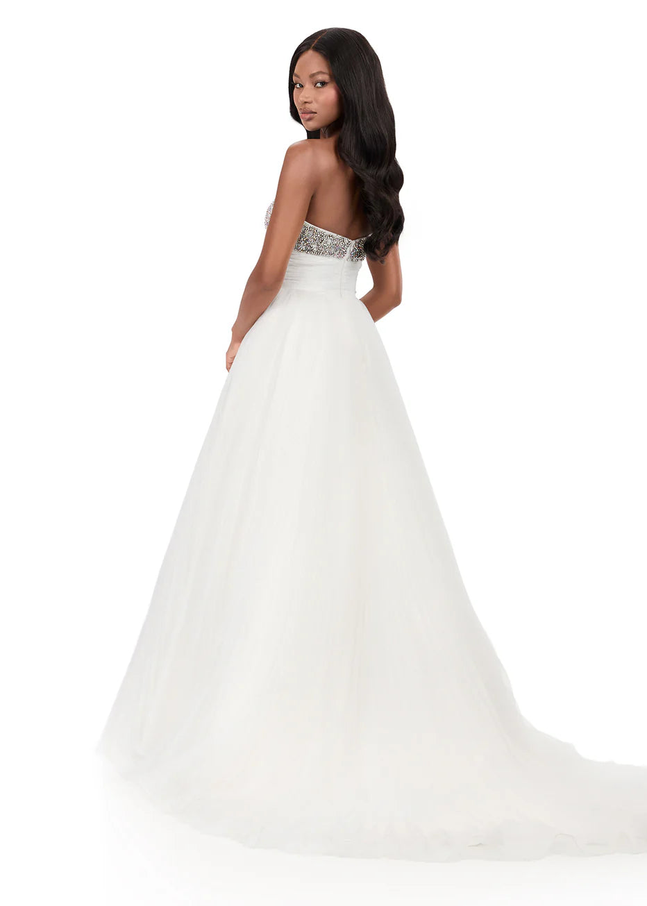 Ashley Lauren 12275 - Ruched Waist One Shoulder Pleated Gown