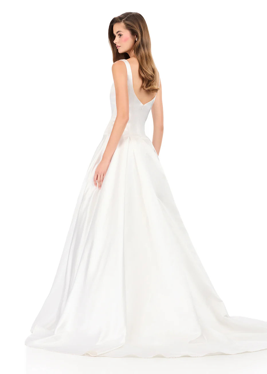 Ashley Lauren 12277 - Structured Satin Pleated Prom Gown
