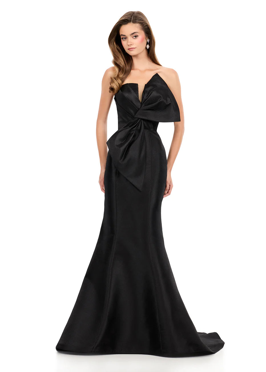 Ashley Lauren 12279 - Sculpted Bow Strapless Sheath Dress