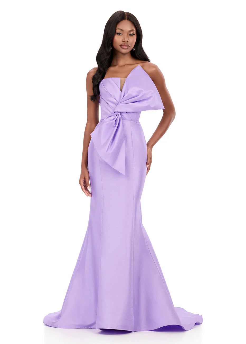 Ashley Lauren 12279 - Sculpted Bow Strapless Sheath Dress