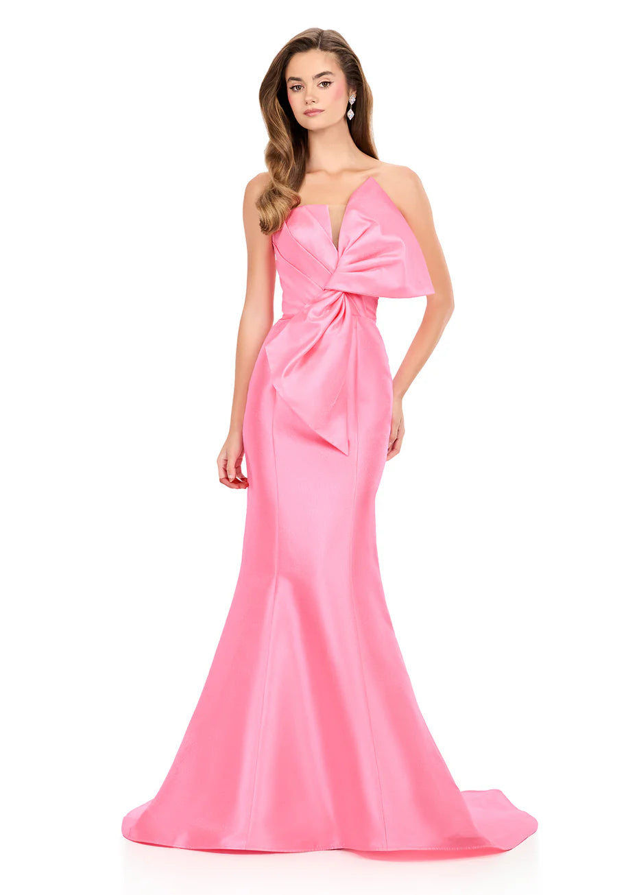 Ashley Lauren 12279 - Sculpted Bow Strapless Sheath Dress
