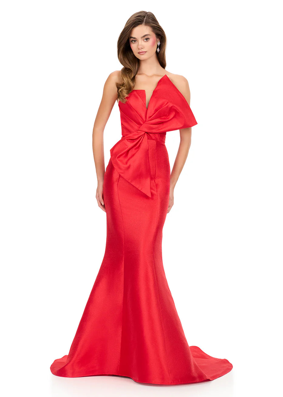 Ashley Lauren 12279 - Sculpted Bow Strapless Sheath Dress