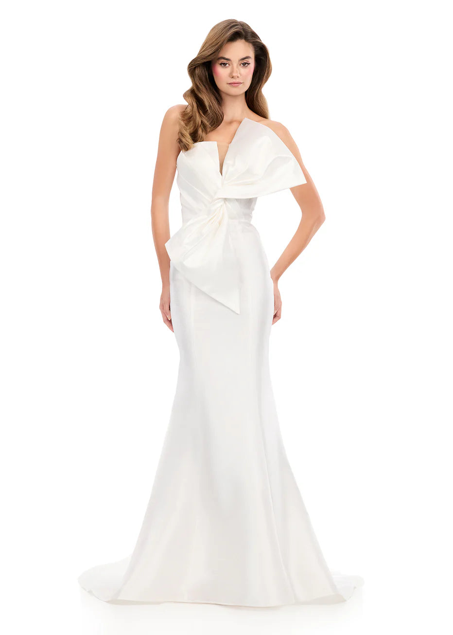 Ashley Lauren 12279 - Sculpted Bow Strapless Sheath Dress