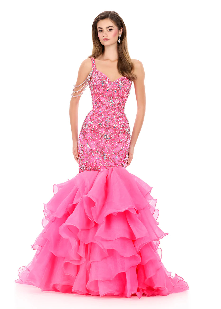 Ashley Lauren 12282 - Sweetheart Mermaid Gown with Draped Strands