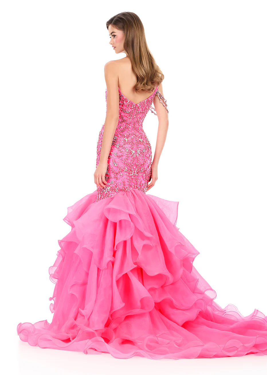 Ashley Lauren 12282 - Sweetheart Mermaid Gown with Draped Strands