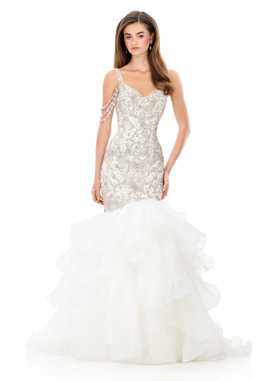 Ashley Lauren 12282 - Sweetheart Mermaid Gown with Draped Strands
