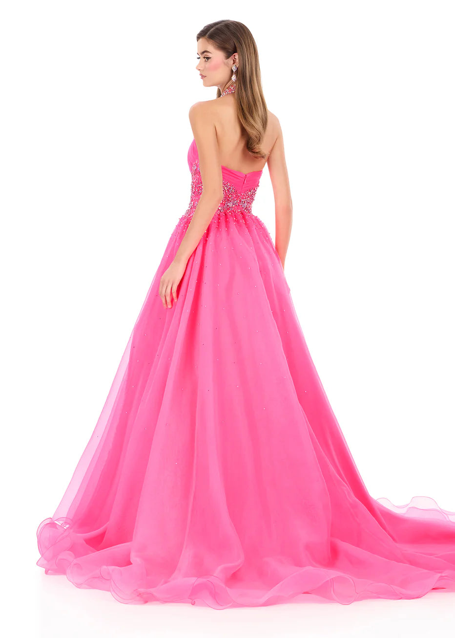 Ashley Lauren 12283 - Crystal Embellished High Neck Ballgown