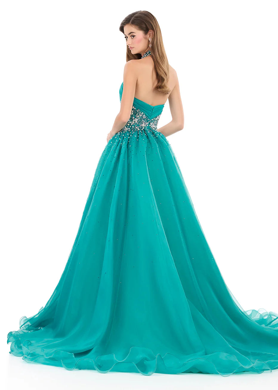 Ashley Lauren 12283 - Crystal Embellished High Neck Ballgown