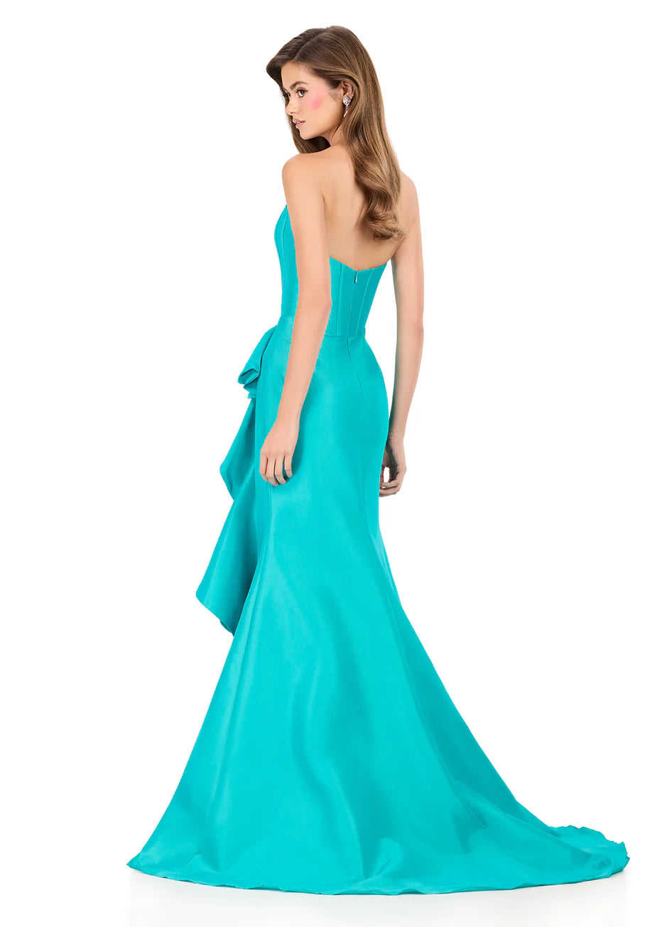 Ashley Lauren 12287 - Side Ruffle Taffeta Sweetheart Dress