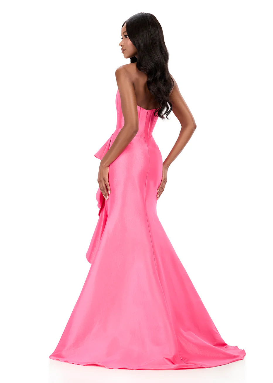 Ashley Lauren 12287 - Side Ruffle Taffeta Sweetheart Dress
