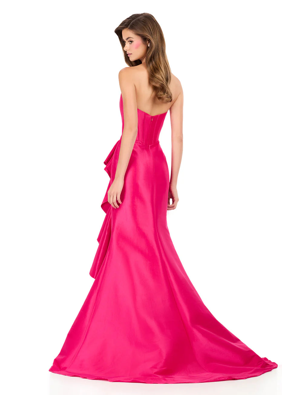 Ashley Lauren 12287 - Side Ruffle Taffeta Sweetheart Dress