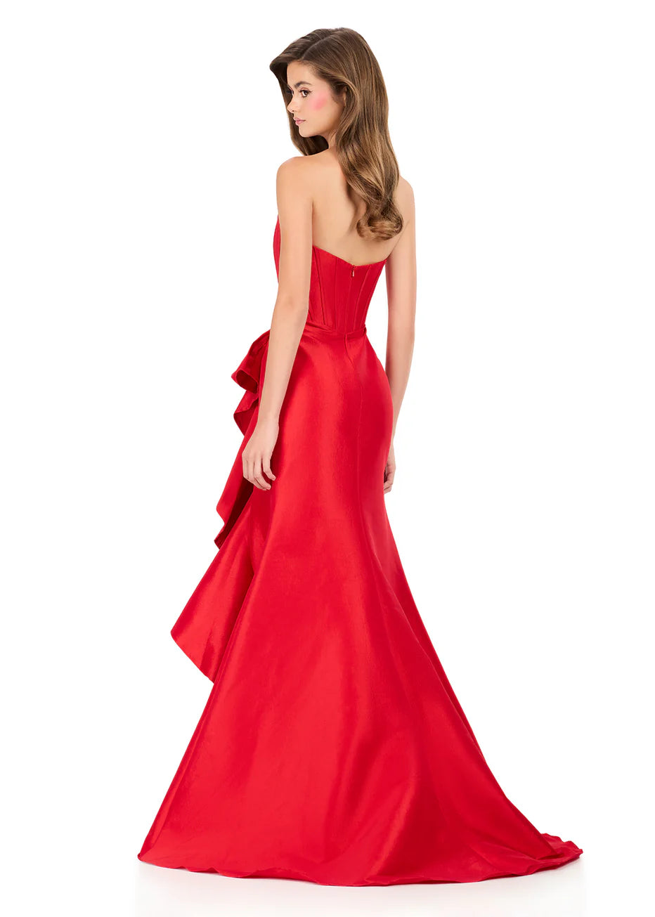 Ashley Lauren 12287 - Side Ruffle Taffeta Sweetheart Dress