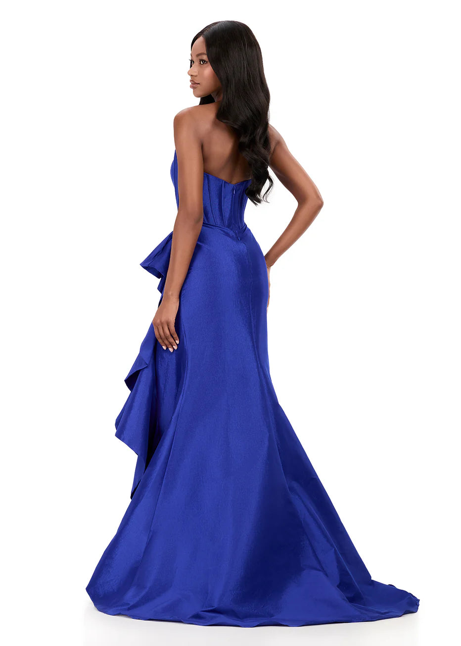 Ashley Lauren 12287 - Side Ruffle Taffeta Sweetheart Dress