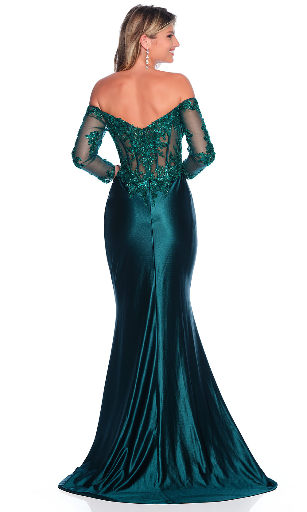 Dave & Johnny 12288 - Embellished Illusion Off Shoulder Dress Prom Dresses