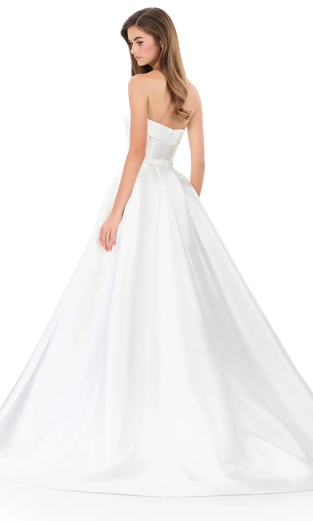Ashley Lauren 12297 - Straight Neckline Mikado Ballgown in Ivory