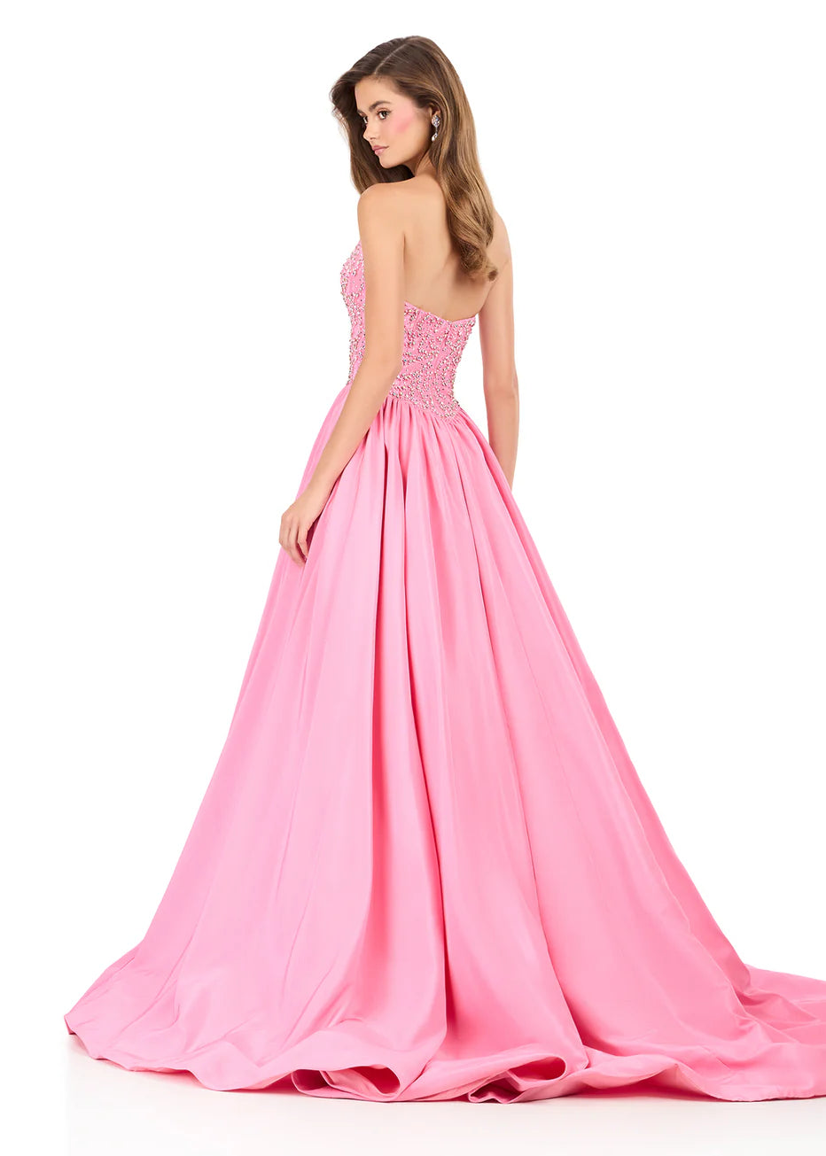 Ashley Lauren 12298 - Strapless Embellished Ballgown with Slit