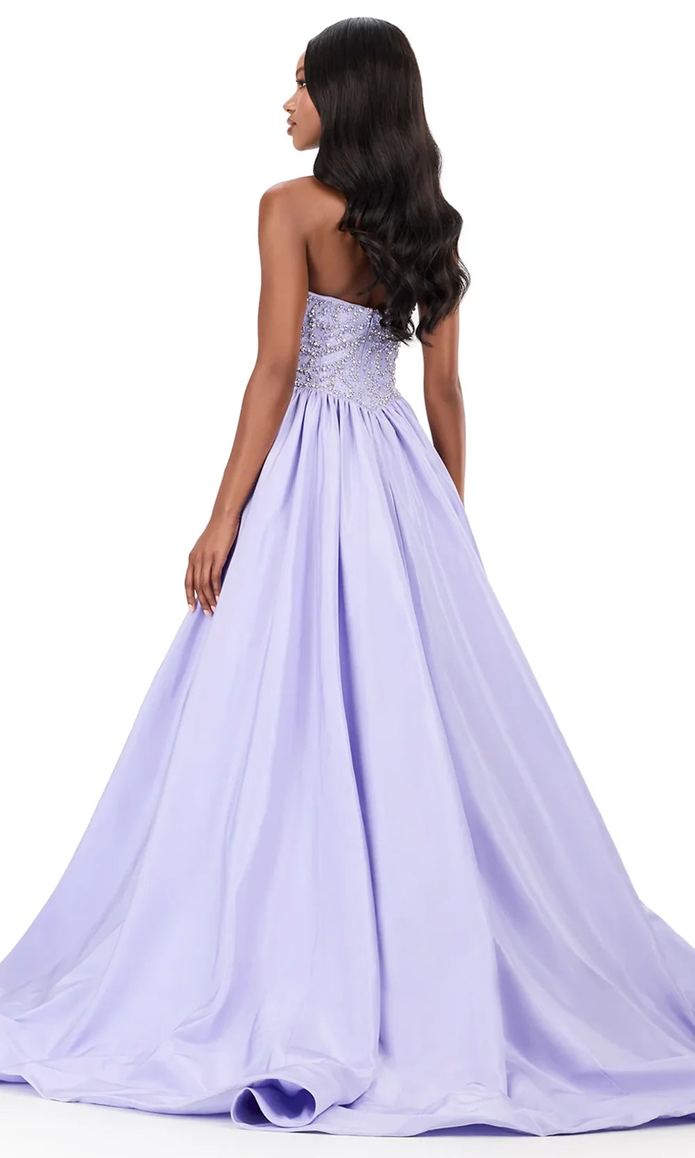 Ashley Lauren 12298 - Beaded Scoop Neck Gathered Ballgown Special Occasion Dress in Lalic