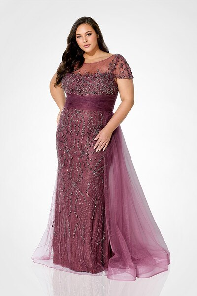 Ivonne D - 122D62 Bateau Embellished Tulle Formal Gown