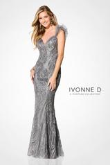 Ivonne D - 122D64 Embroidered Puff Sleeve Formal Gown