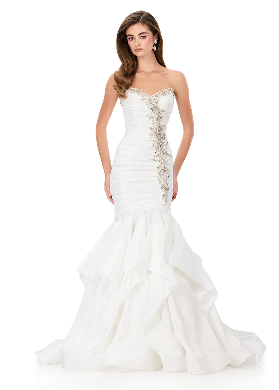Ashley Lauren 12301 - Ruched Beaded Sweetheart Mermaid Gown