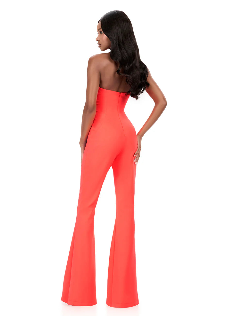 Ashley Lauren 12302 - Sleeveless Halter Neck Scuba Jumpsuit