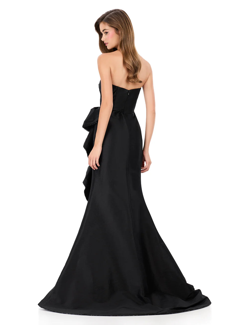 Ashley Lauren 12309 - Strapless Taffeta Dress with Statement Ruffle