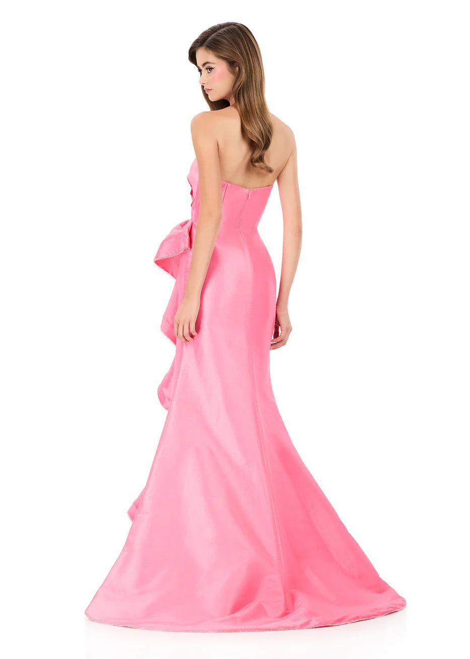 Ashley Lauren 12309 - Strapless Taffeta Dress with Statement Ruffle