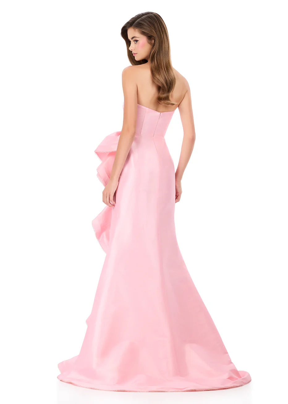 Ashley Lauren 12309 - Strapless Taffeta Dress with Statement Ruffle