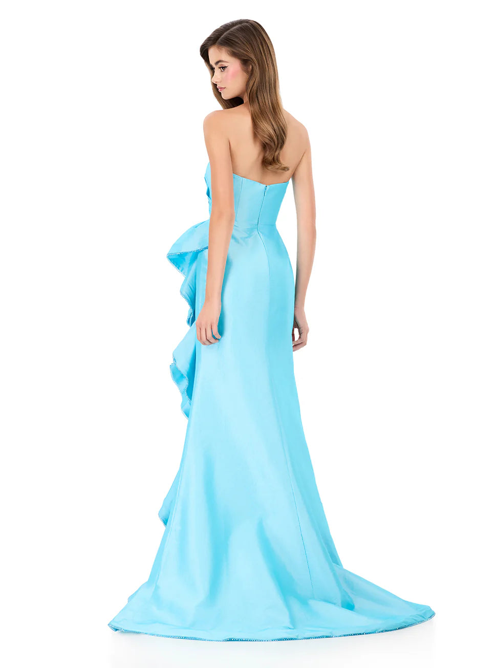 Ashley Lauren 12309 - Strapless Taffeta Dress with Statement Ruffle