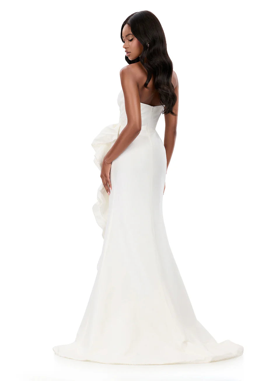 Ashley Lauren 12309 - Strapless Taffeta Dress with Statement Ruffle