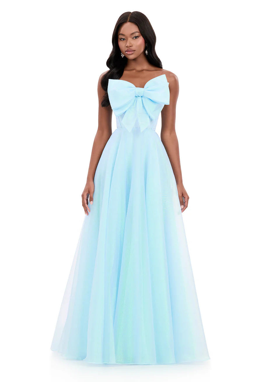 Ashley Lauren 12314 - Shimmer Organza Strapless A-Line Gown