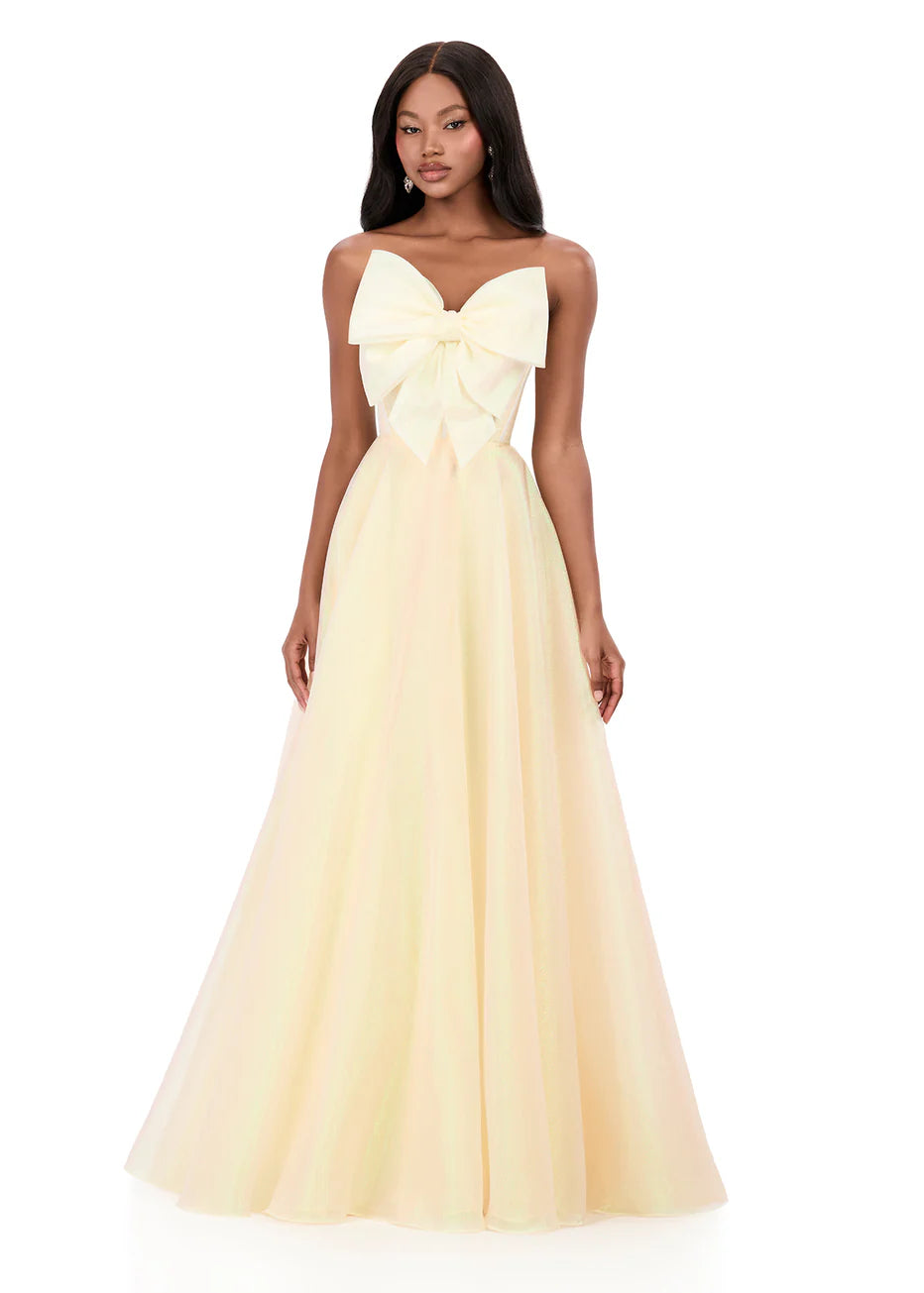 Ashley Lauren 12314 - Shimmer Organza Strapless A-Line Gown