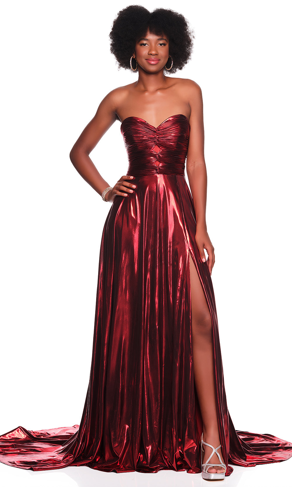 Dave & Johnny 12328 - Ruched Top Strapless Long Dress Prom Dresses