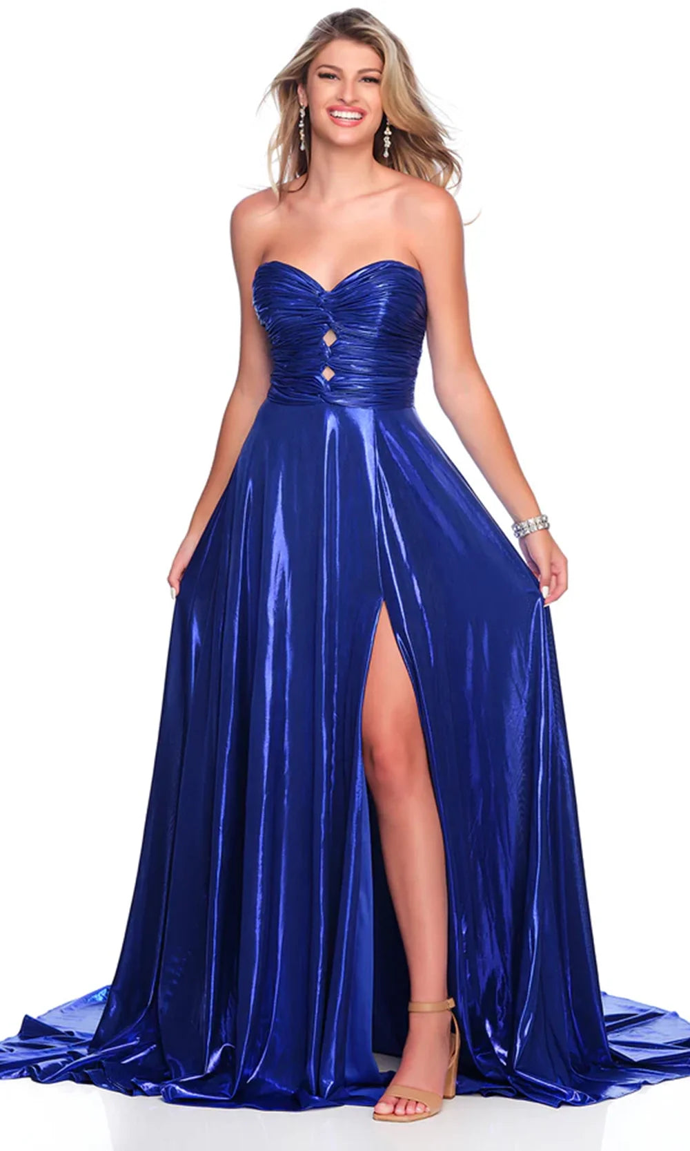 Dave & Johnny 12328 - Ruched Top Strapless Long Dress Prom Dresses
