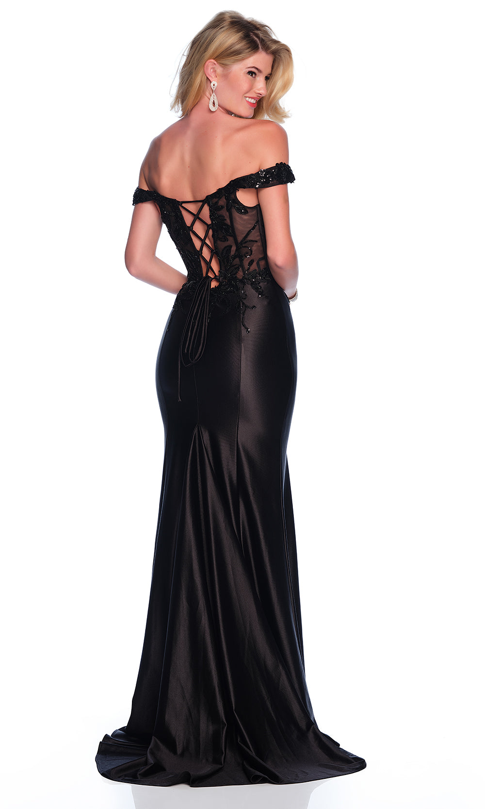 Dave & Johnny 12331 - Lace-Up Back Embellished Corset Dress Prom Dresses