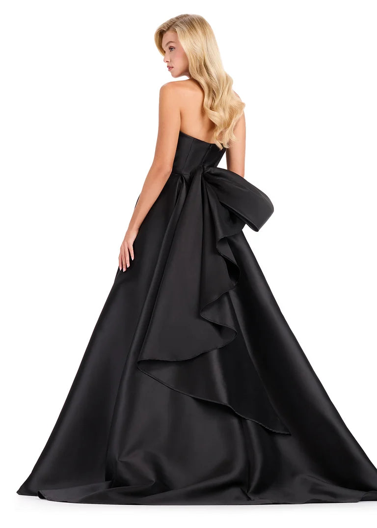 Ashley Lauren 12358 - Strapless Mikado Ballgown with Bow Ruffle Back