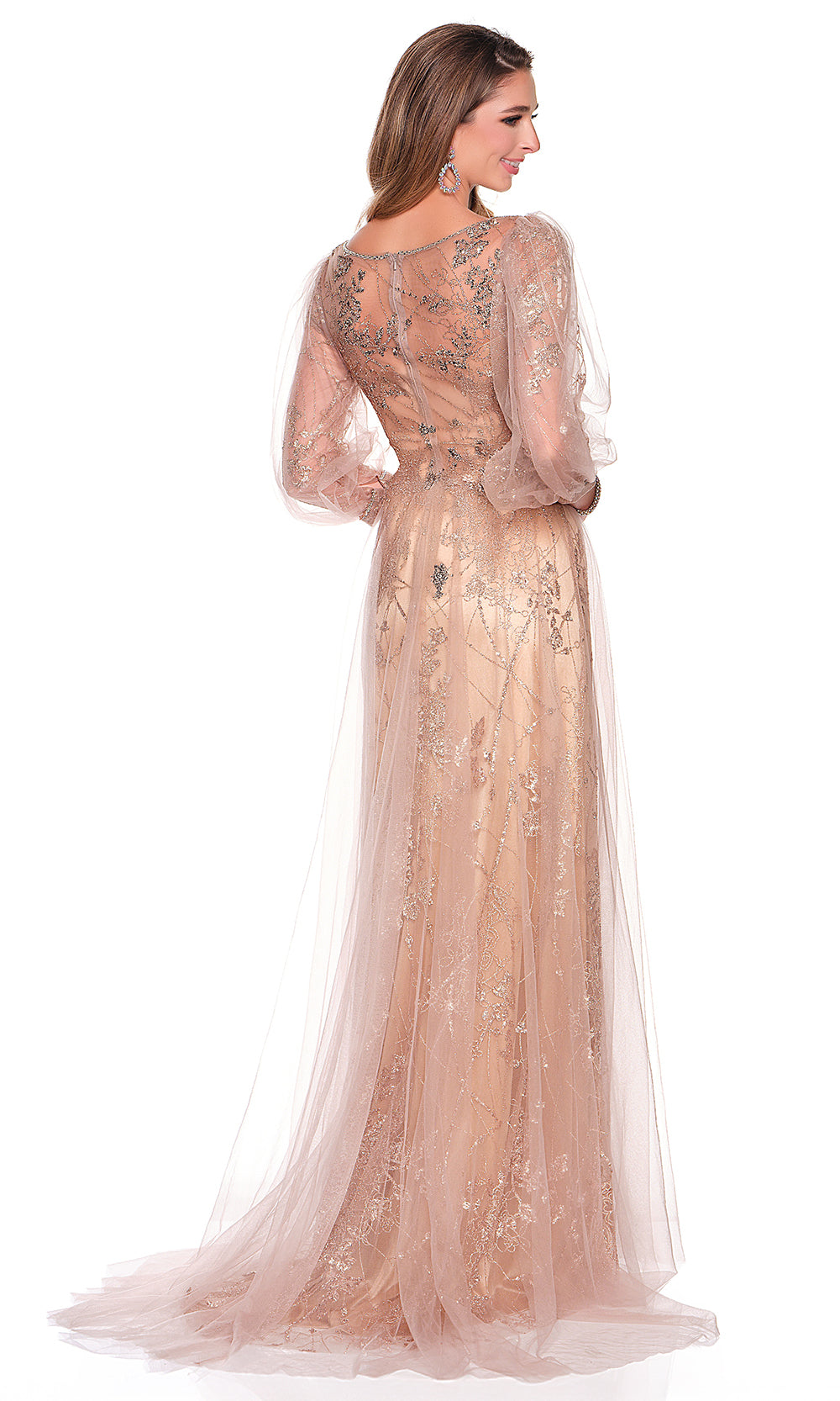Dave & Johnny 12366 - A-Line Illusion Back Beaded Dress Mother of the Bride Dresses