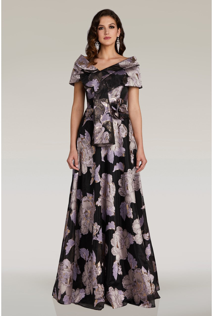 Gia Franco 12373 - Strapless Floral Evening Dress with Shoulder Wrap