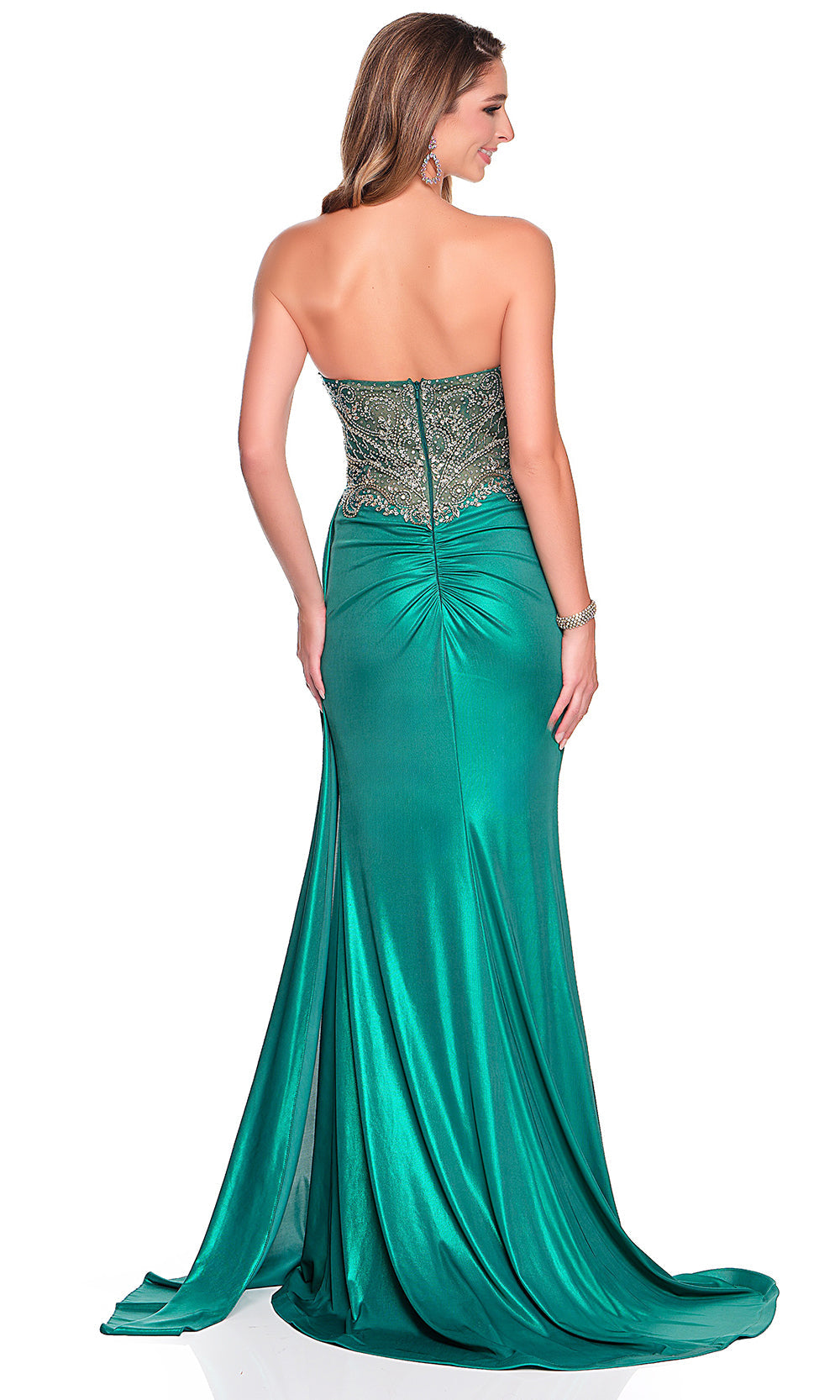 Dave & Johnny 12396 - Fitted Strapless Crystal Embellished Dress Prom Dresses
