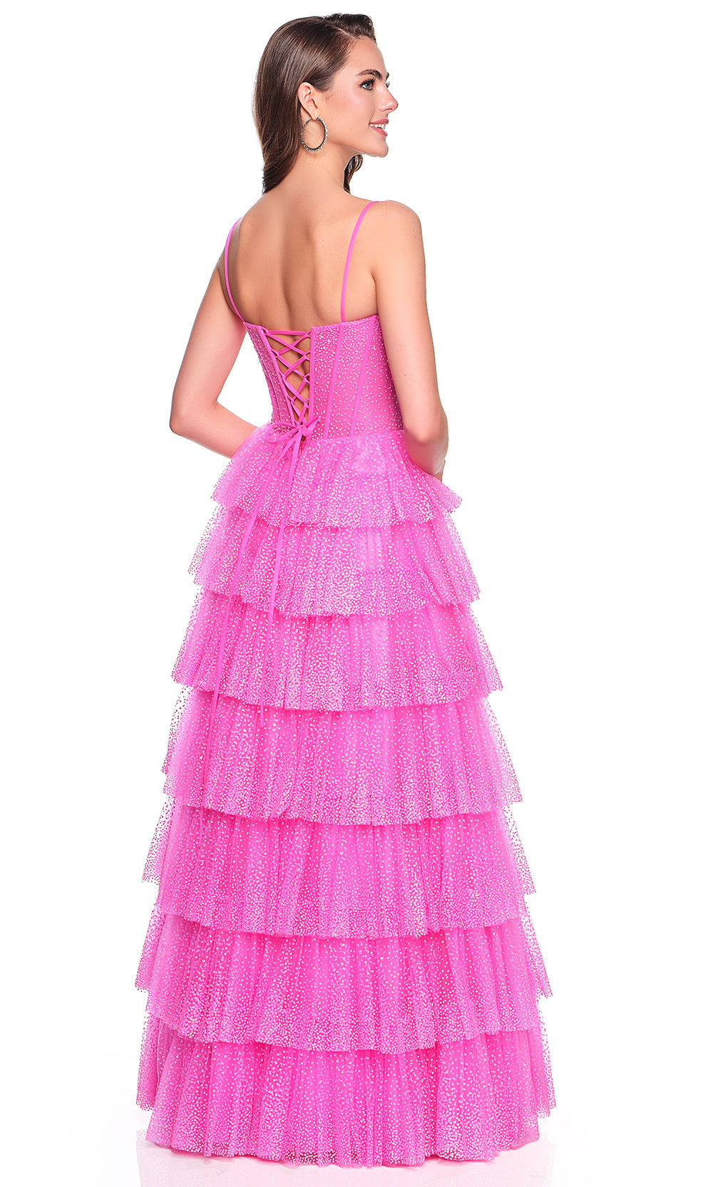 Dave & Johnny 12397 - Sweetheart Tiered Sparkle Dress Prom Dresses