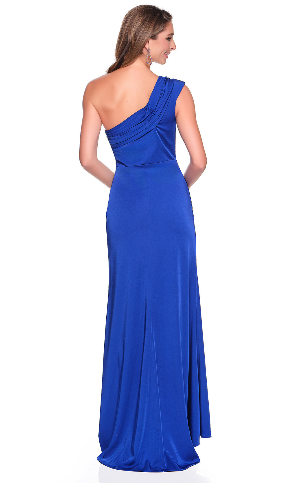 Dave & Johnny 12405 - Ruched Detail Asymmetric Sheath Dress Prom Dresses