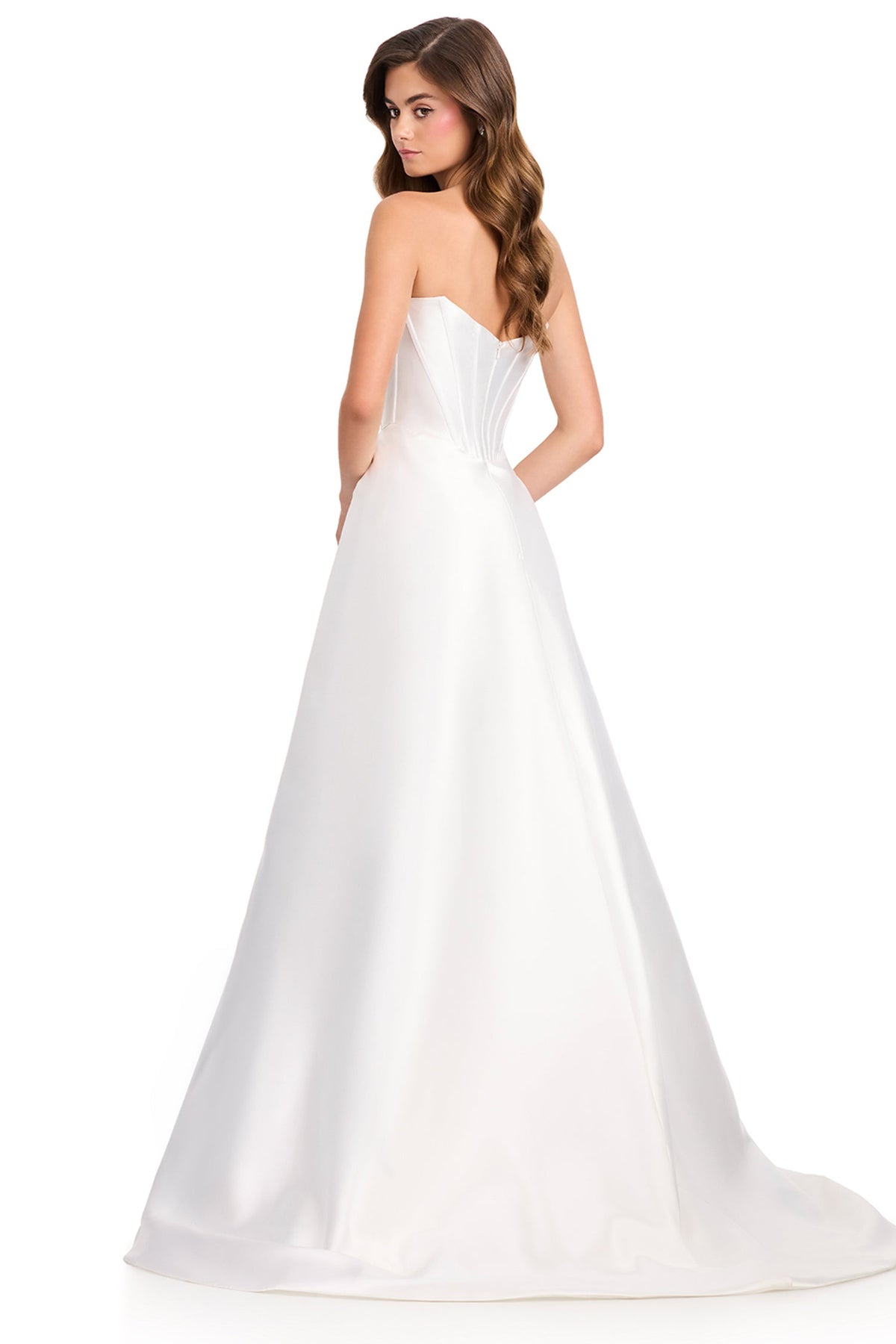 Ashley Lauren 12431 - Basque Waist Straight Neckline Prom Gown