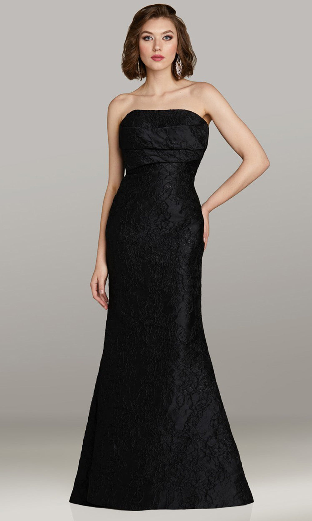 Gia Franco 12451 - Button Back Mermaid Skirt Evening Gown Mother of the Bride Dresses in Black 