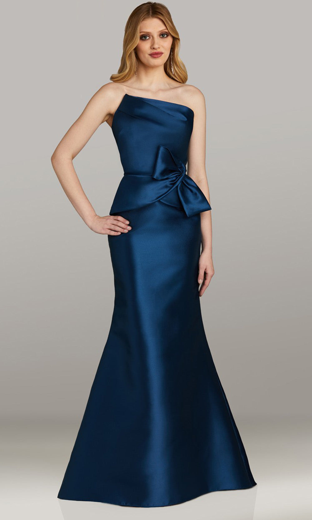 Gia Franco 12452 - Asymmetric Neck Mermaid Long Gown Mother of the Bride Dresses in Teal 