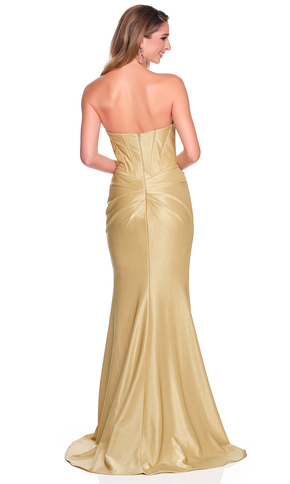 Dave & Johnny 12458 - Sheath Strapless Dress with Corset Bodice Prom Dresses