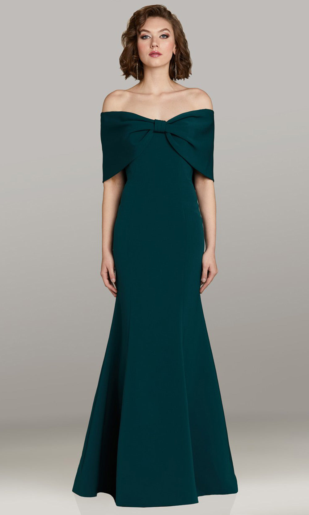 Gia Franco 12470 - Seamed Bodice Off Shoulder Long Gown Formal Gowns in Emerald 