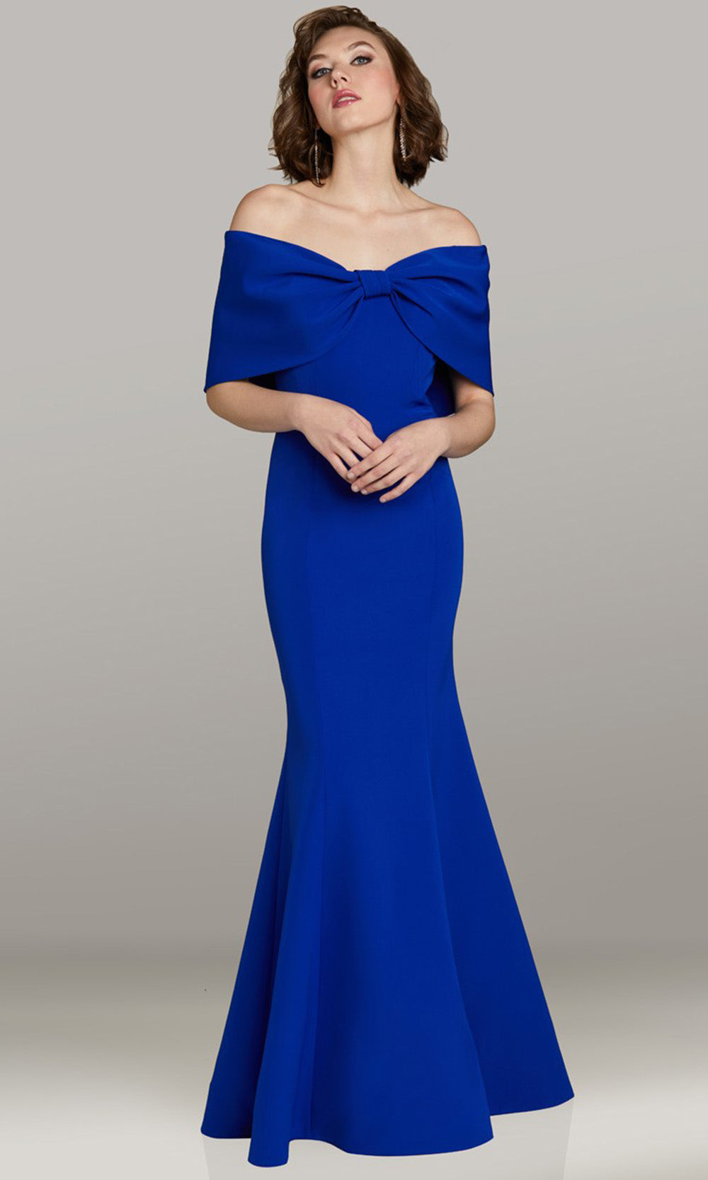 Gia Franco 12470 - Seamed Bodice Off Shoulder Long Gown Formal Gowns in Royal 